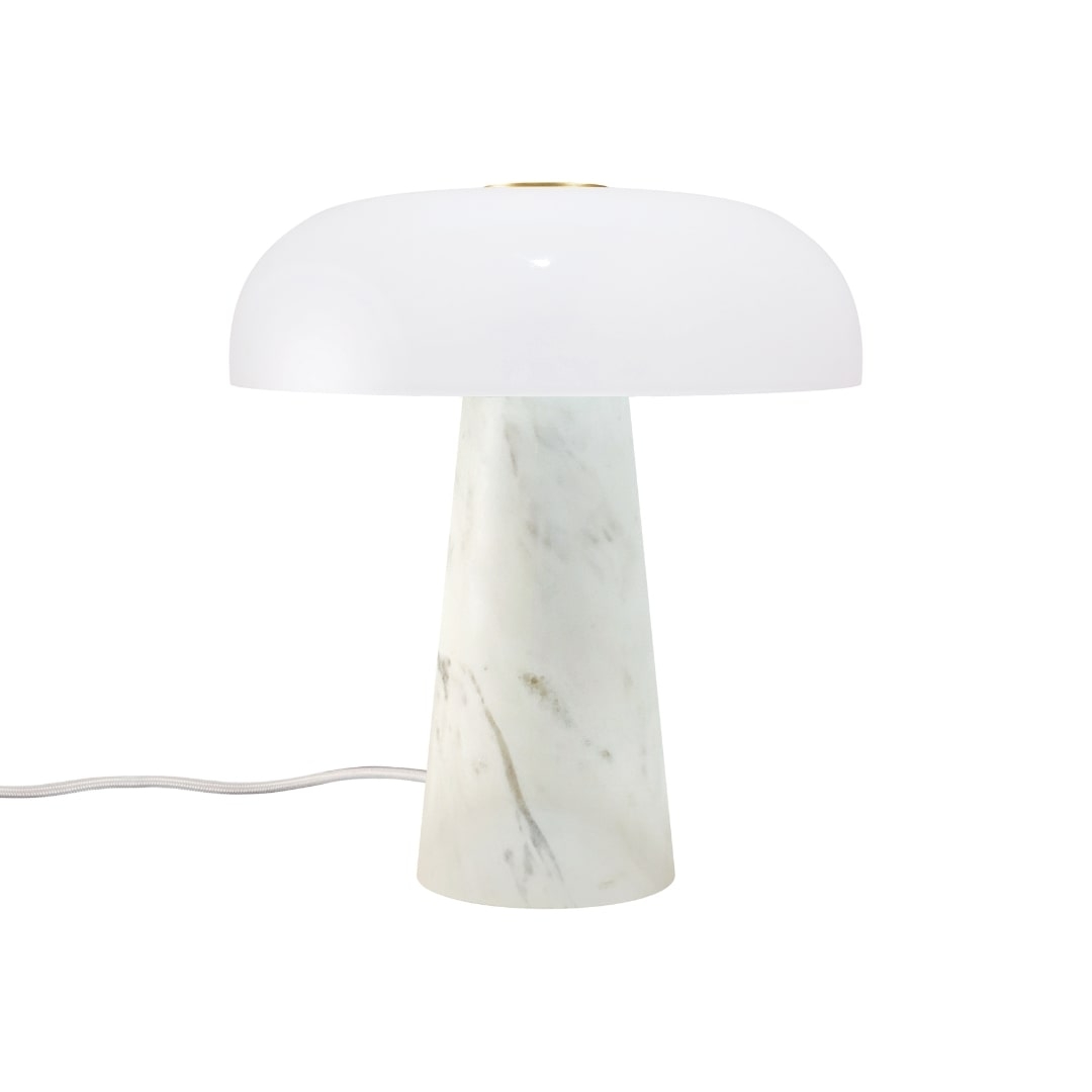Glossy Mini Bordlampe i Hvid - Elegant Design til Dit Rum
